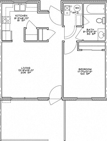 Floor Plan  1 Bedroom