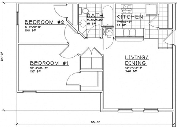 Floor Plan  2 Bedroom