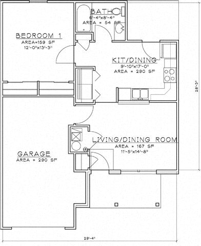 Floor Plan  1 Bedroom Unit
