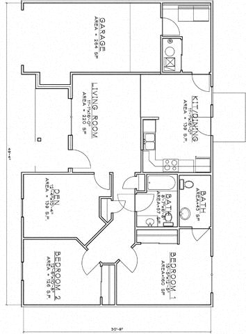 Floor Plan  2 Bedroom w/Den Unit