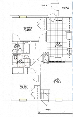 Floor Plan  2 Bedroom Unit