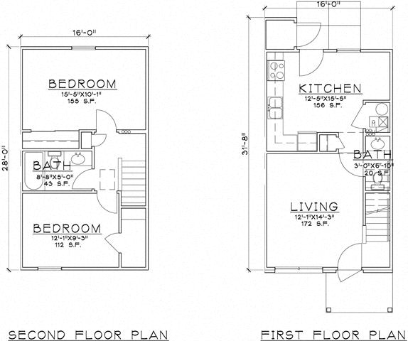 Floor Plan  2 Bedroom Unit