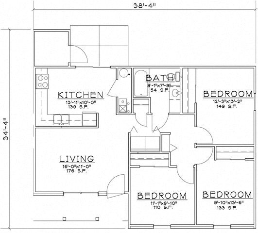 Floor Plan  3 Bedroom Unit