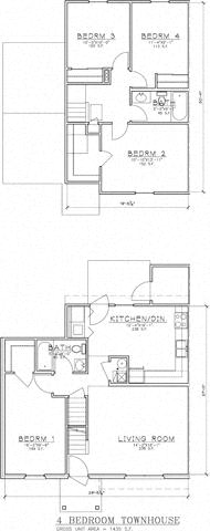 Floor Plan  4 Bedroom Unit