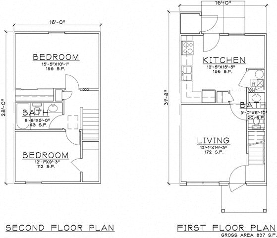 Floor Plan  Laurel Terrace apartments Clyde, OH. 2 bedroom floor plans
