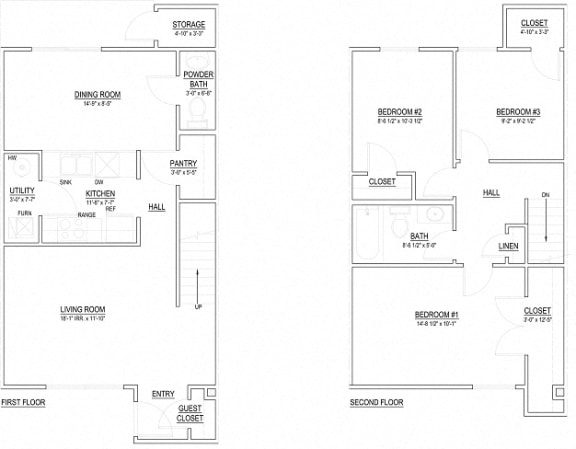 Floor Plan  3 Bedroom Townhouse
