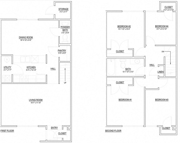 Floor Plan  4 Bedroom Townhouse
