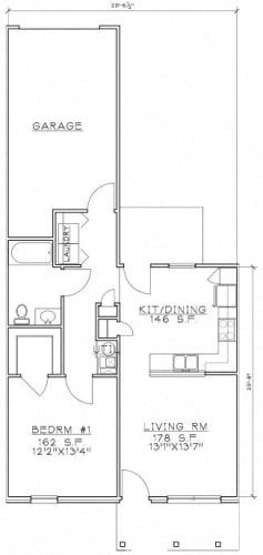 Floor Plan  1 Bedroom Unit