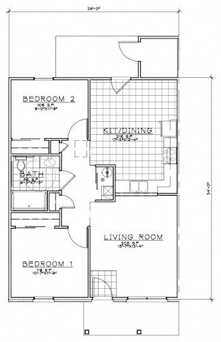 Floor Plan  2 Bedroom Unit