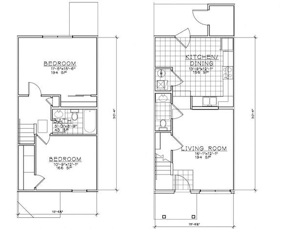 Floor Plan  2 Bedroom TH Unit