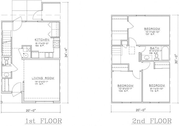 Floor Plan  3 Bedroom Unit