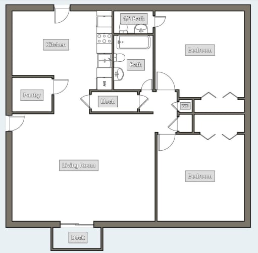 Floor Plan  2 Bedrooms, 1.5 Bathrooms