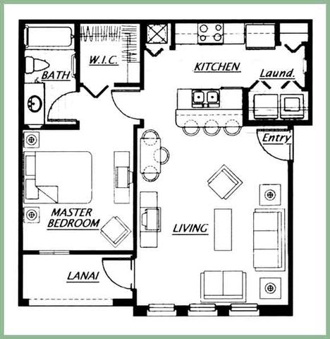 Floor Plan  One Bedroom