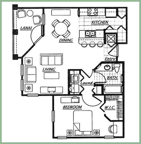 Floor Plan  One Bedroom