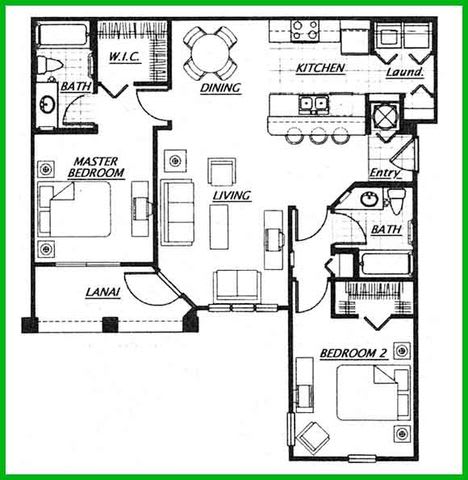 Floor Plan  Two Bedrooms