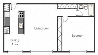 Floor Plan  One Bedroom
