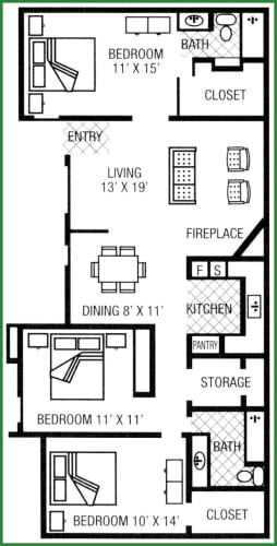 Floor Plan  Three Bedroom