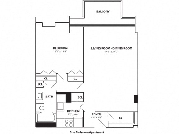 Floor Plan  1 Bedroom