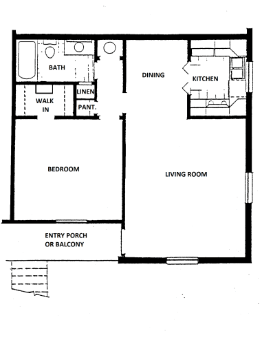 Floor Plan  1 Bedroom, 1 Bath