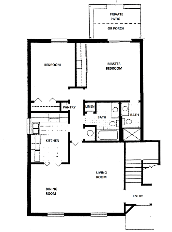 Floor Plan  2 Bedroom, 2 Bath