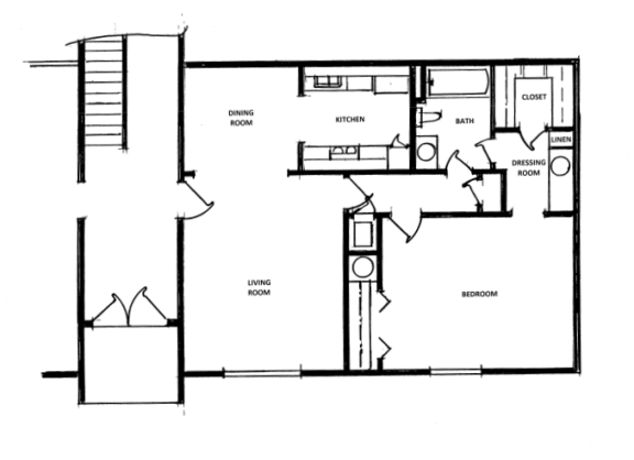 Floor Plan  1 Bedroom, 1 Bath