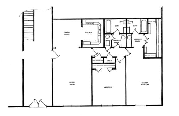 Floor Plan  2 Bedroom, 2 Bath - Small