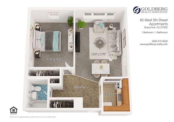 Floor Plan  One Bedroom