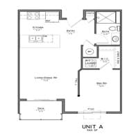 Floor Plan  1 Bedroom, 1 Bath Studio A2