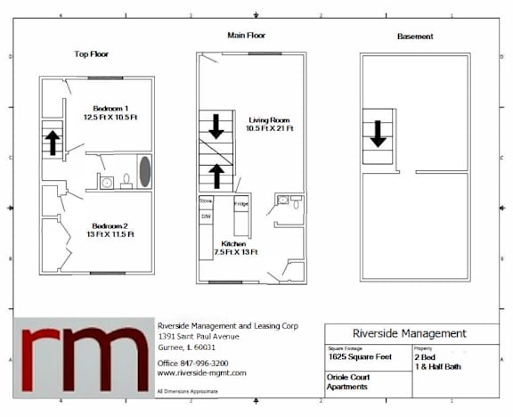 Floor Plan  2 Bedrooms, 1.5 Bathrooms