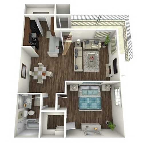 Floor Plan  One Bedroom B
