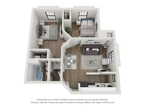 Floor Plan  The Reed (2x1)