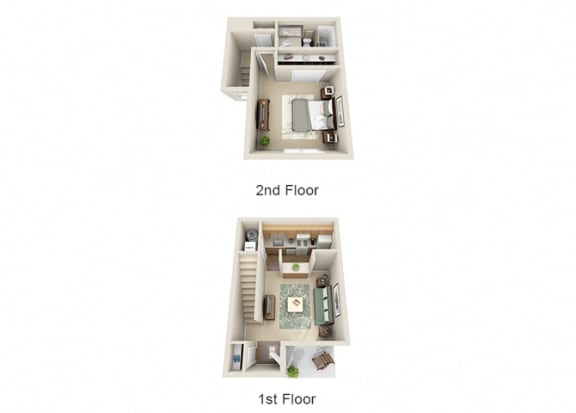 Floor Plan  The Azalea One Bedroom One Bathroom Townhome Floor Plan