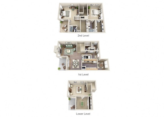 Floor Plan  The Jasmine Three Bedroom 2.5 Bathroom Townhome Floor Plan