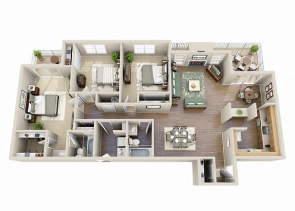 Floor Plan  The Calla Lily Three Bedroom Two Bathroom Floor Plan
