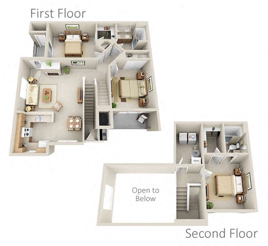 Floor Plan  Three Bedroom Apartment in Denver, CO