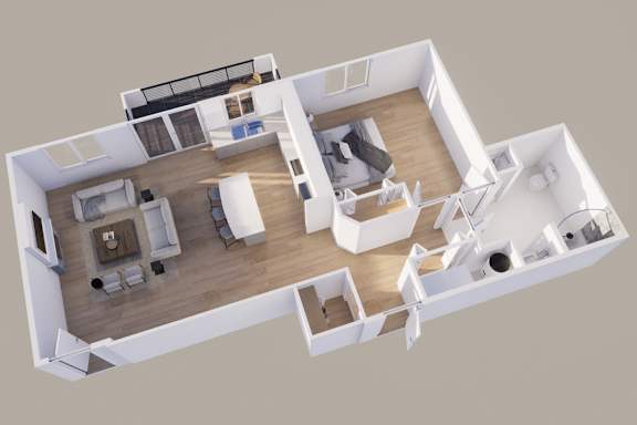 Floor Plan  Lower - Rear View - 1 Stall - 10UNIT L