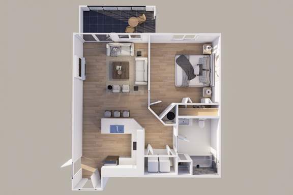 Floor Plan  Lower - Rear View - 1 Stall - 10UNIT L