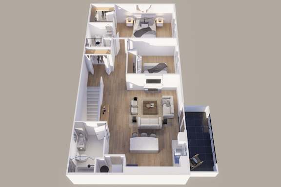 Floor Plan  Upper - Front View - 2 Stall - 9UNIT L