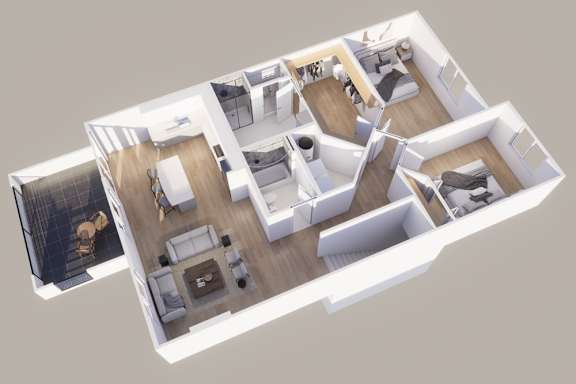 Floor Plan  Upper - Front View - 2 Stall - 10UNIT R