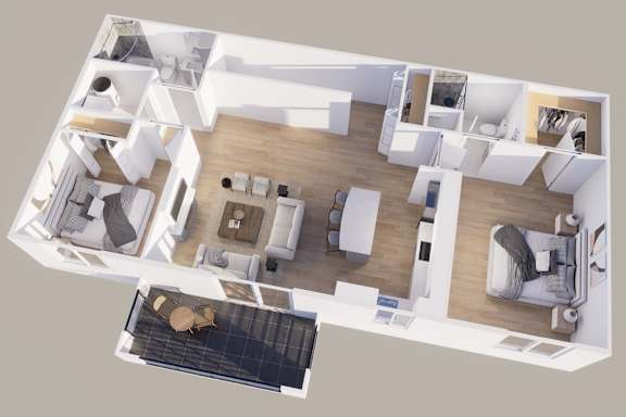 Floor Plan  Upper - Rear View - 2 Stall - 10UNIT R