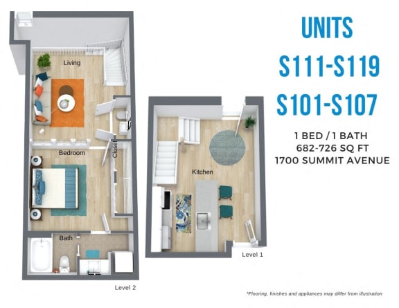 Floor Plan  Summit One Bed