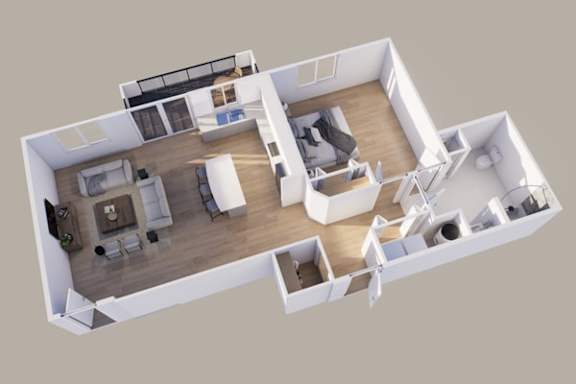 Floor Plan  Lower - Rear View - 1 Stall
