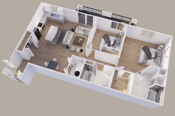 Floor Plan  Lower - Rear View - 2 Stall
