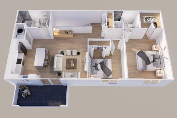 Floor Plan  Upper - Front View - 2 Stall