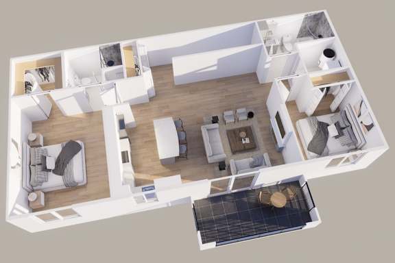 Floor Plan  Upper - Rear View - 2 Stall