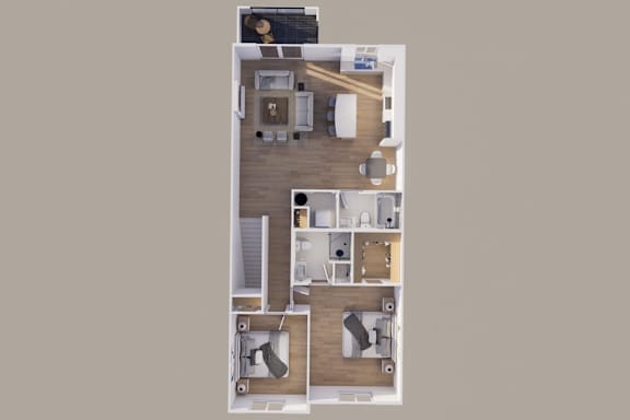 Floor Plan  Upper - Rear View - 1 Stall