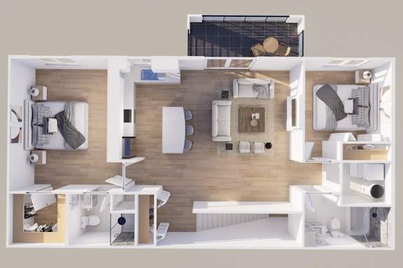 Floor Plan  Upper - Rear View - 2 Stall