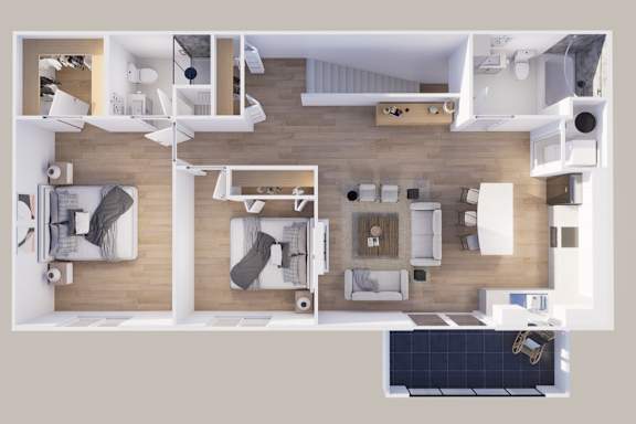 Floor Plan  Upper - Front View - 2 Stall
