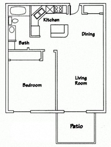 Floor Plan  1  Bedroom Ranch