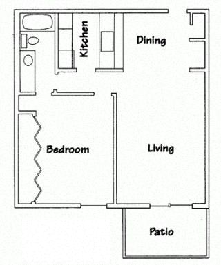 Floor Plan  1 Bedroom Large Ranch